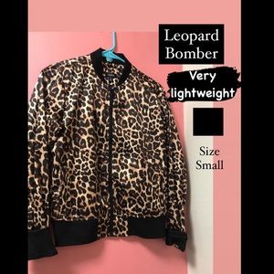 Leopard print bomber jacket